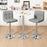 Set of 2 Square Swivel Adjustable Bar Stools with Back and Footrest