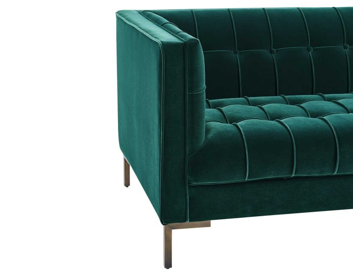 Isaac Channel Stitched Velvet Sofa