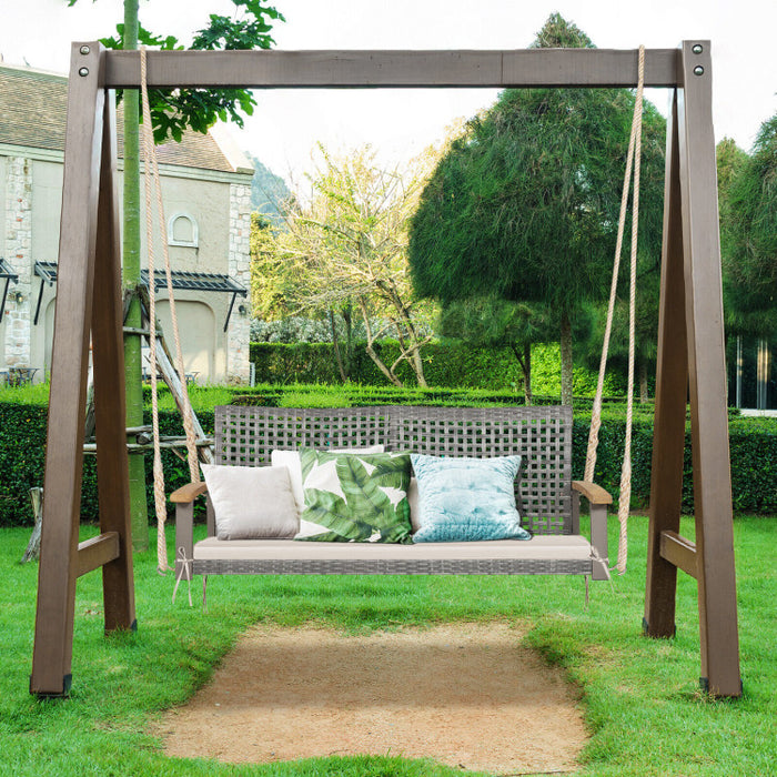 2-Person Patio Wicker Hanging Swing Chair