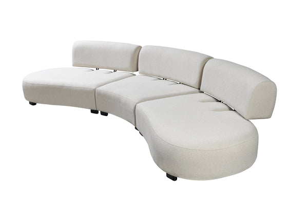 Olivia Ivory Boucle 3-Piece Curved Sectional