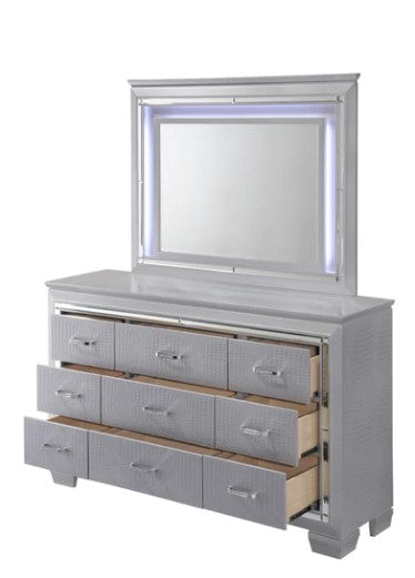 Lillian Silver LED Upholestered Bedroom Set