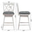 2 Pieces 25 Inch Swivel Counter Height Barstool Set with Rubber Wood Legs