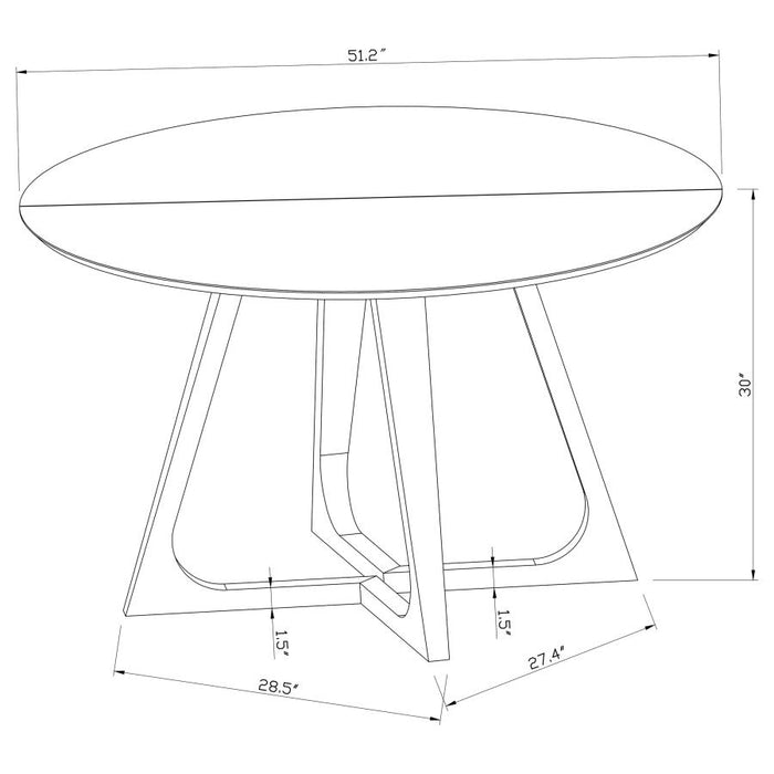 Gwynn Round Dining Table with Marble Top and Stainless Steel Base White and Gold