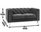 Charlene Velvet Button Tufted Rolled Arm Chesterfield Loveseat