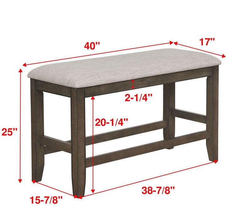 FULTON COUNTER HEIGHT BENCH GREY