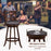 360° Swivel Bar Chairs with Leather Cushioned Seat and Rubber Wood Frame