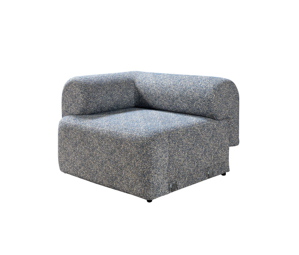 Lena Blue Boucle 3-Piece Curved Sectional