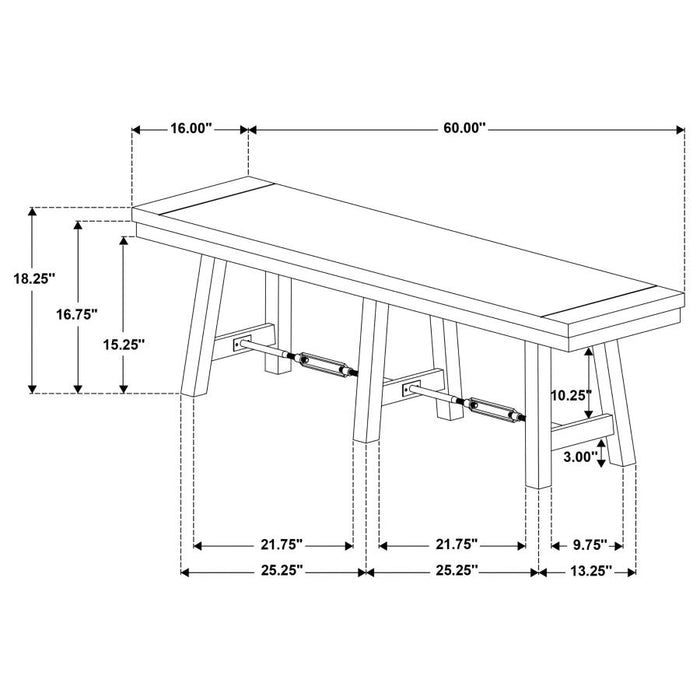 Newport 6-piece Rectangular Trestle Table Dining Set witih Bench Black