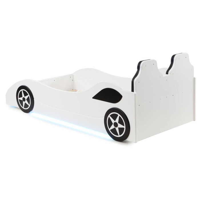 Cruiser Car Themed Twin Bed With Underglow Lights White