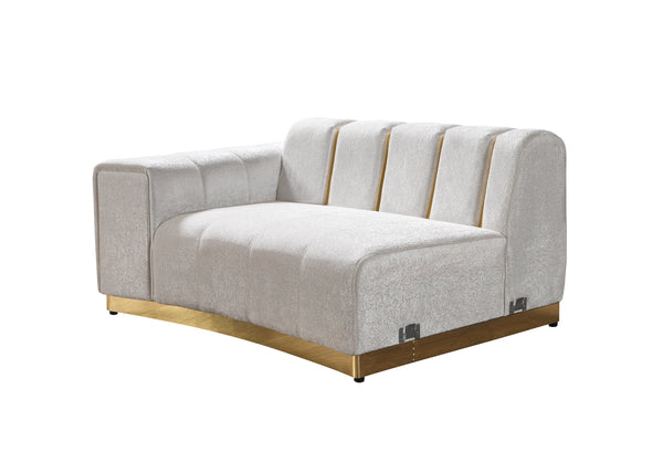 Michelle Ivory Velvet Curved Sectional