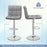 Set of 2 Square Swivel Adjustable Bar Stools with Back and Footrest