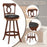 Set of 2 24/30 Inch Swivel Bar Stools with Footrest