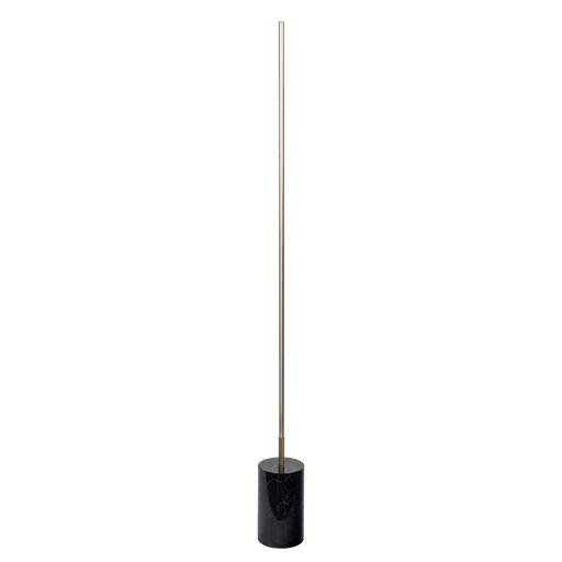 Prism Brassed Gold LED Floor Lamp with On/Off Switch Faux Marble Base - West Lamp