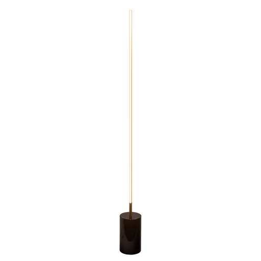 Prism Brassed Gold LED Floor Lamp with On/Off Switch Faux Marble Base - West Lamp