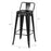 30 Inch Set of 4 Vintage Metal Bar Stool with Removable Middle Back