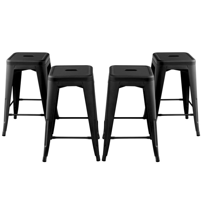 24 Inch Set of 4 Tolix Style Counter Height Barstool Stackable Chair