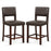 2 Piece Bar Chair Set with Hollowed Back and Rubber Wood Legs