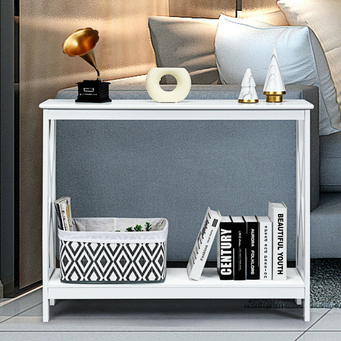 2-Tier Console X-Design Sofa Side Accent Table