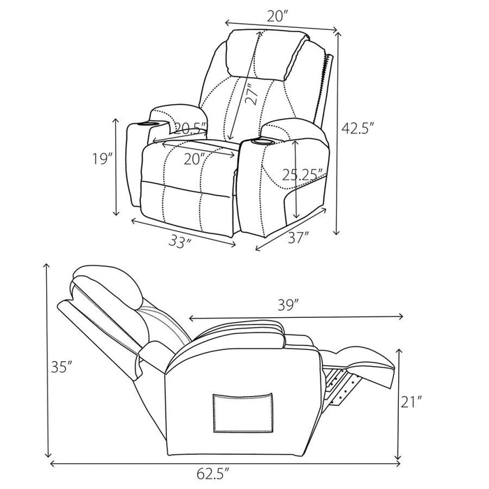 Sanger Upholstered Power Lift Recliner Chair with Massage