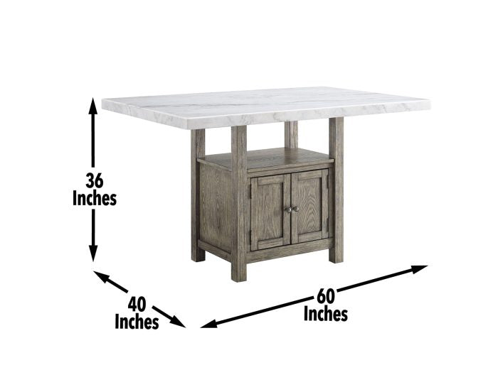 Grayson 60-inch Marble Top Counter Storage Table