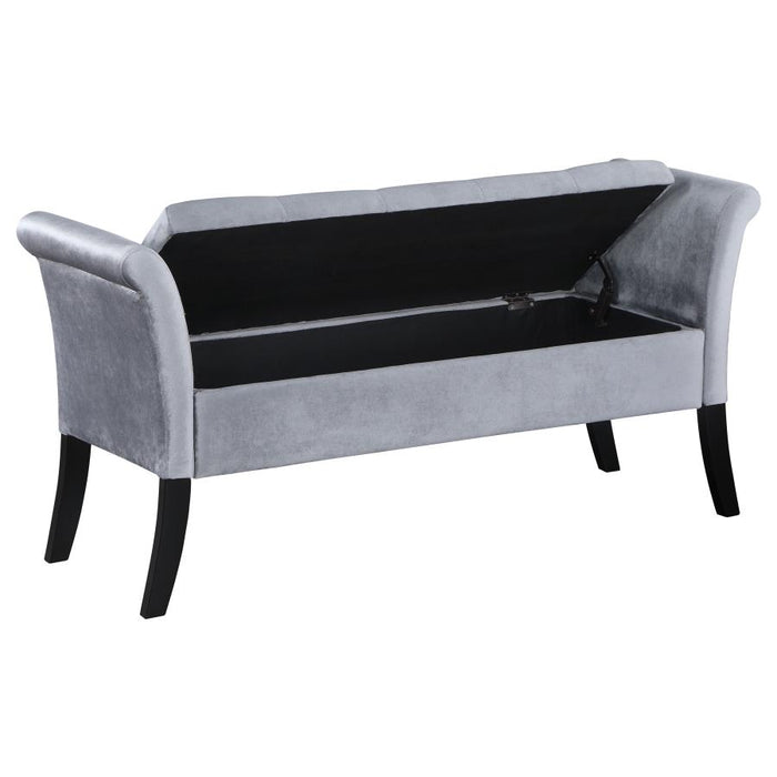 Farrah Upholstered Rolled Arms Storage Bench