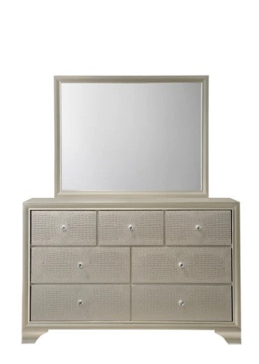 Lyssa Champagne LED Upholstered Panel Bedroom Set