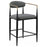 Tina Metal Counter Height Bar Stool with Upholstered Back and Seat