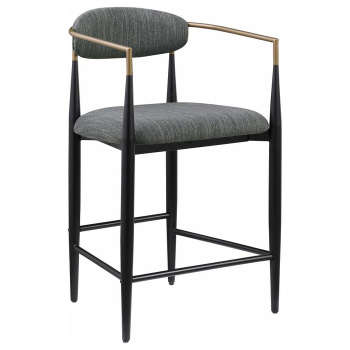 Tina Metal Counter Height Bar Stool with Upholstered Back and Seat