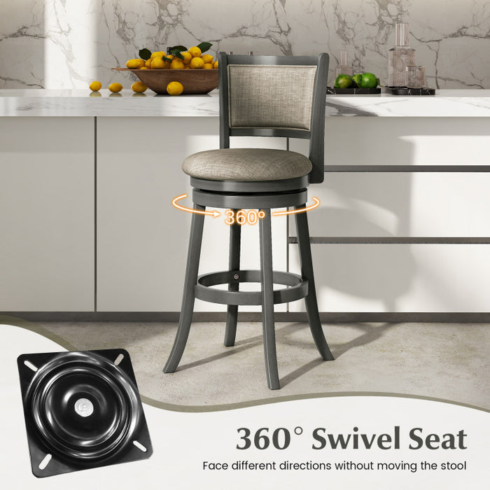 Swivel Bar Stools Set of 2 with Soft-padded Back and Seat