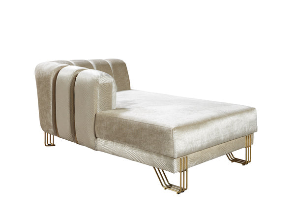 Santana Ivory Velvet Double Chaise Sectional