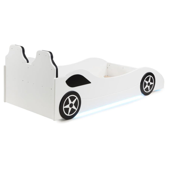 Cruiser Car Themed Twin Bed With Underglow Lights White