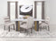 Carla Rectangular Dining Table with Cultured Carrara Marble Top White and Gold