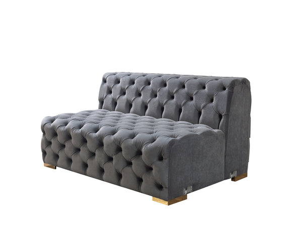 Neva Gray Velvet Double Chaise Sectional