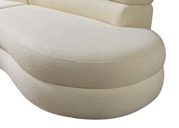 Larissa Ivory Boucle Curved Sectional