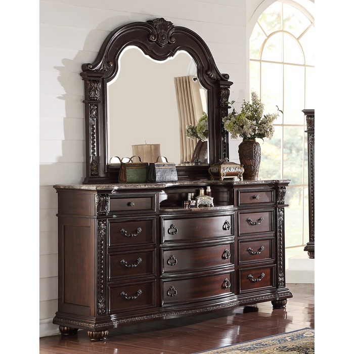 Stanley Cherry Brown Bedroom Dresser Mirror