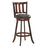 2 Pieces 360 Degree Swivel Wooden Counter Height Bar Stool Set with Cushioned Seat