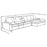 Blaine Upholstered Reversible Sectional Sofa Set With Amrless Chair Sand