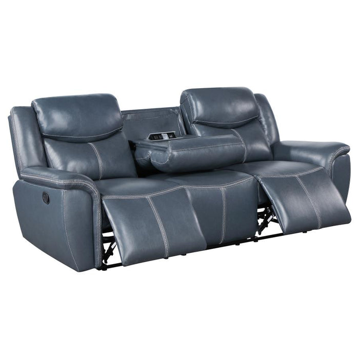 Sloane 3-Piece Upholstered Motion Reclining Sofa Set Blue