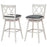 2 Pieces 29 Inch Swivel Counter Height Barstool Set with Rubber Wood Legs