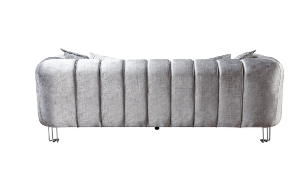 Santana Silver Velvet Sofa & Loveseat