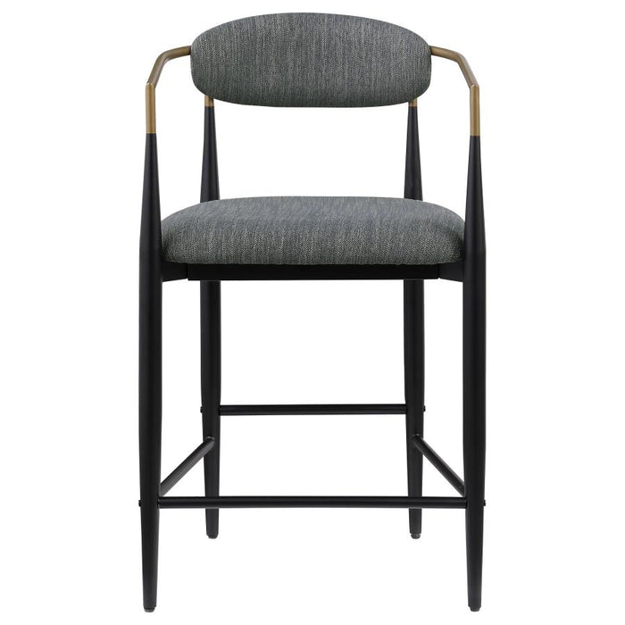 Tina Metal Counter Height Bar Stool with Upholstered Back and Seat