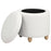 Valia Faux Sheepskin Upholstered Round Storage Ottoman