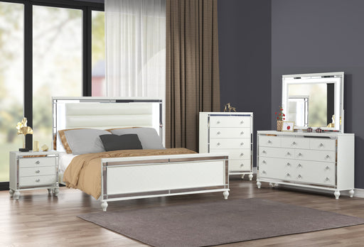 Stars White - 5PC Bedroom Set Queen, King