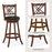 360° Swivel Upholstered Barstools Set of 2 with Back and Footrest