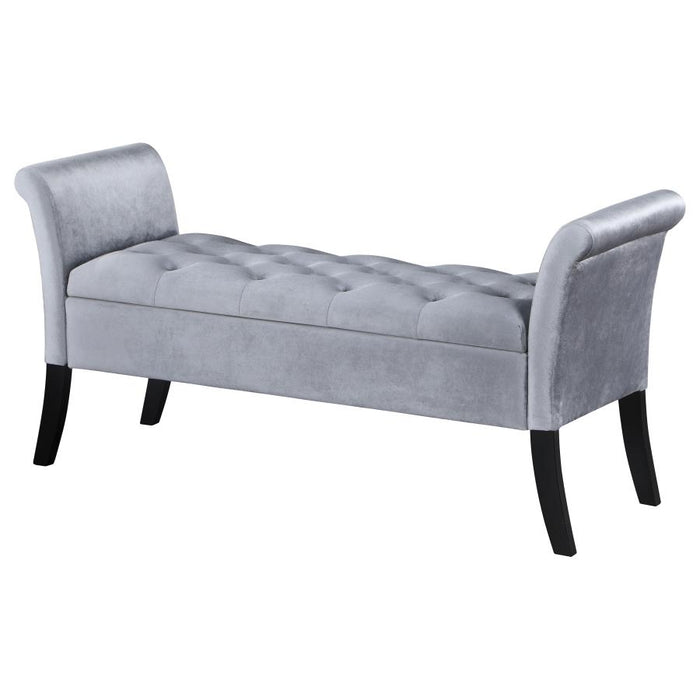 Farrah Upholstered Rolled Arms Storage Bench