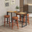 24/29 Inch Swivel Bar Stool Set of 2 with Upholstered Seat and Rubber Wood Frame