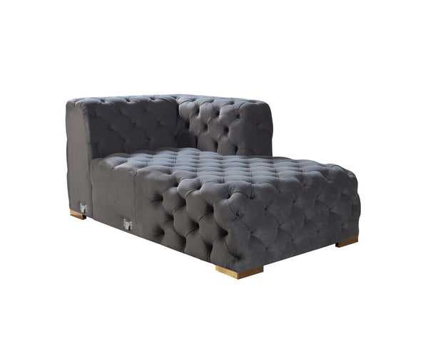 Neva Gray Velvet Double Chaise Sectional