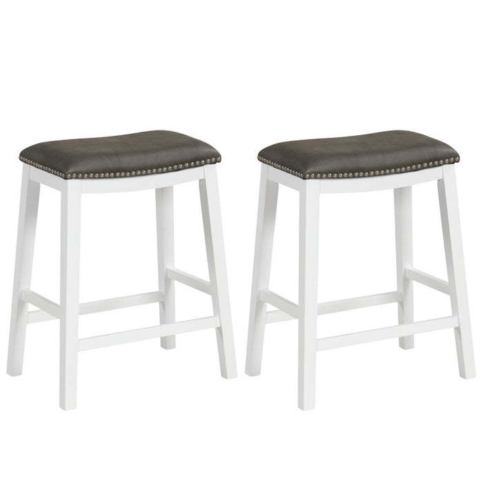 26 Inch Counter Height Bar Stool Set of 2 with Upholstered Seat