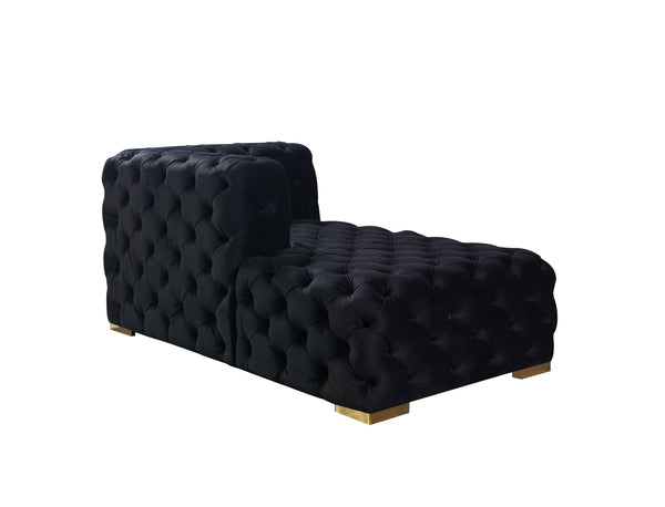 Neva Black Velvet Double Chaise Sectional