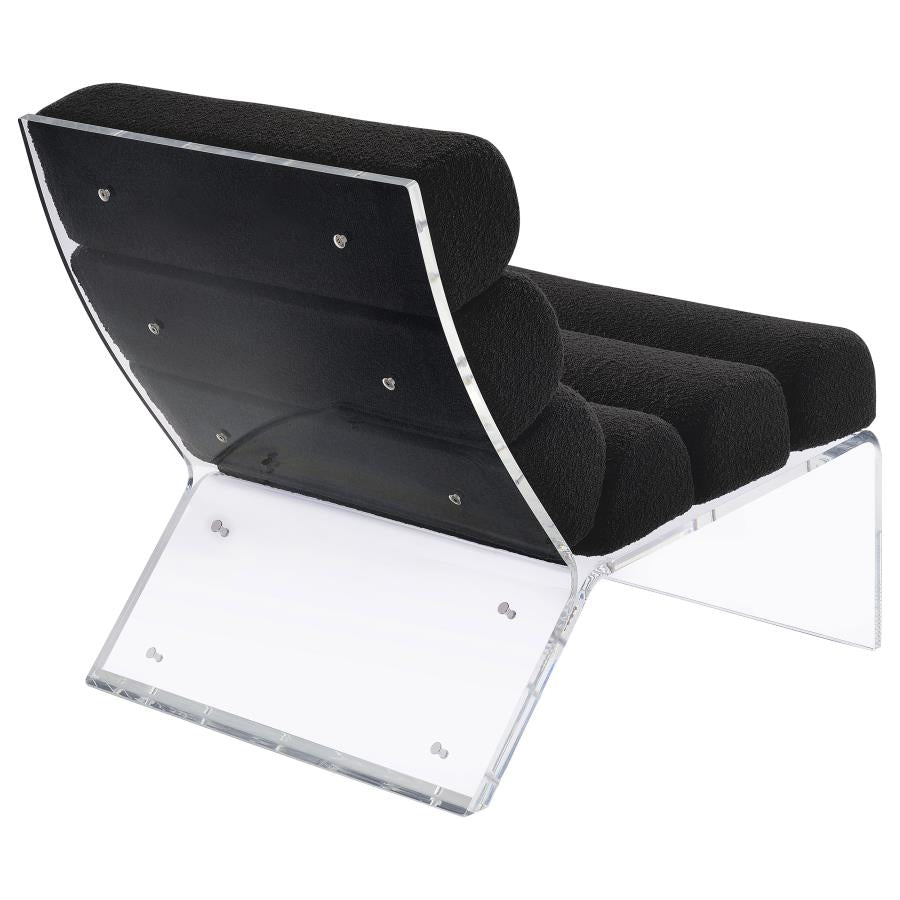 Serreta Boucle Upholstered Armless Accent Chair With Clear Acrylic Frame